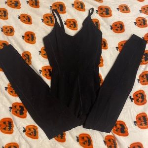 Spaghetti strap jumpsuit with sports bra in it